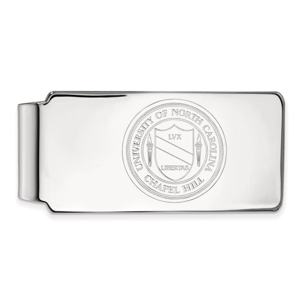 Sterling Silver Rhodium-plated Univ. of North Carolina Crest Money Clip
