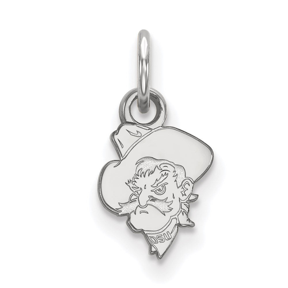 Sterling Silver Rhodium-plated Oklahoma State University XS Pendant