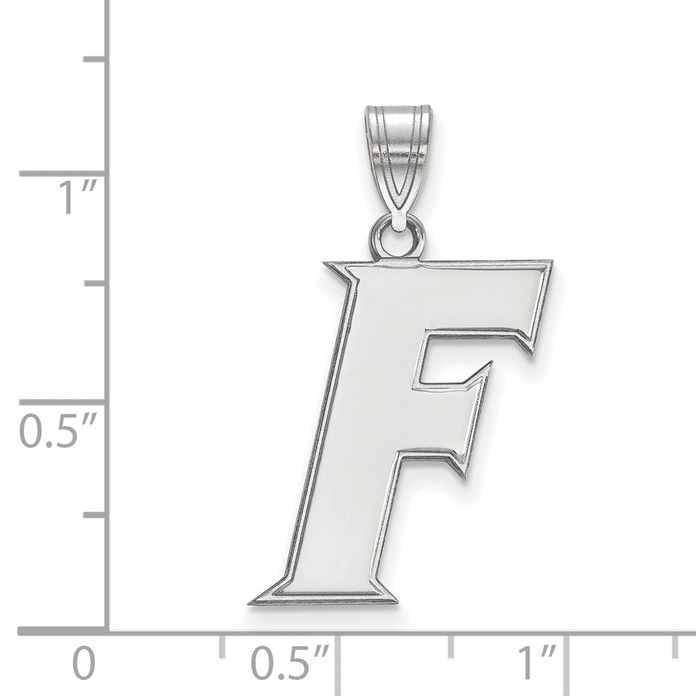 Sterling Silver Rhodium-plated University of Florida Large Pendant
