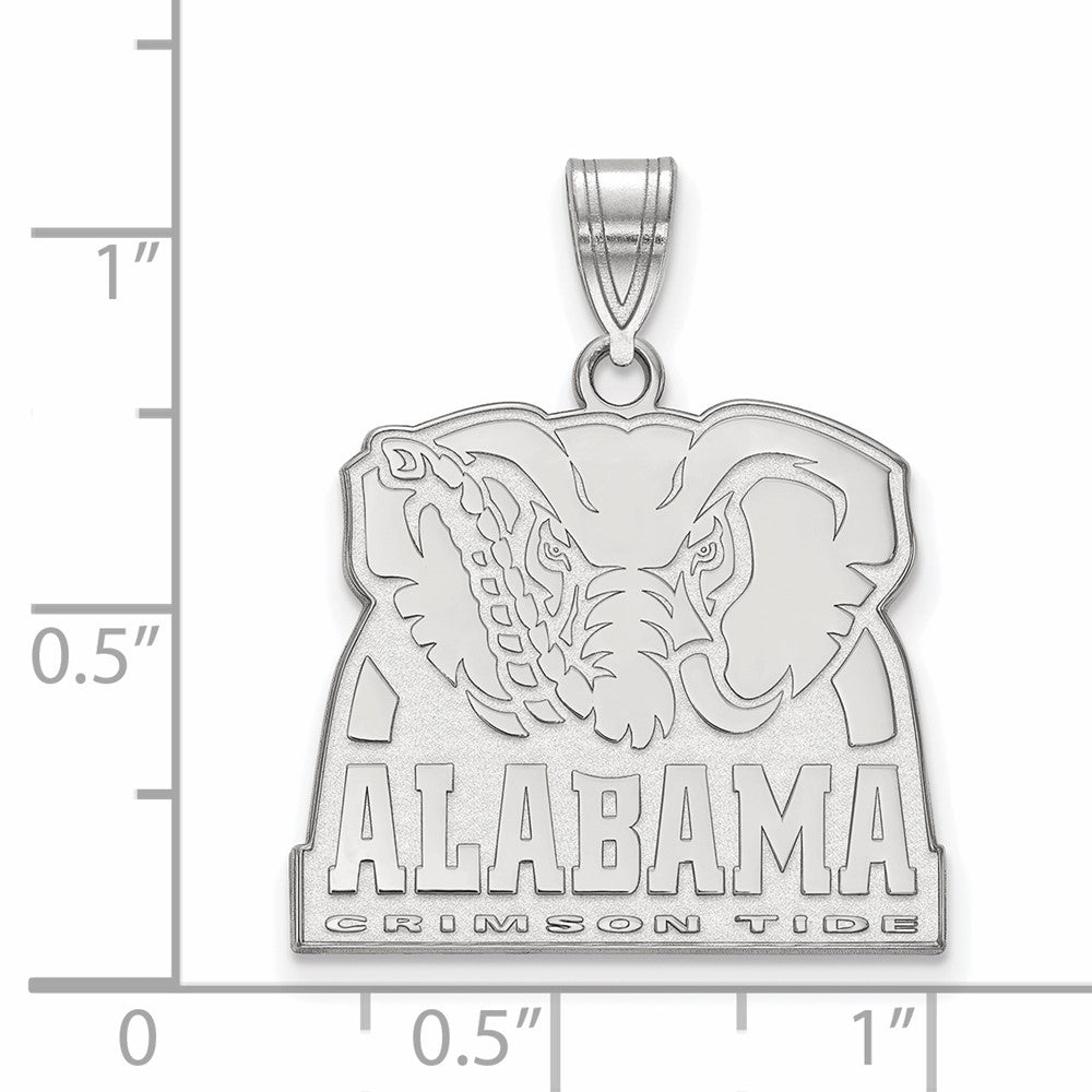 Sterling Silver Rhod-plated University of Alabama Large Pendant