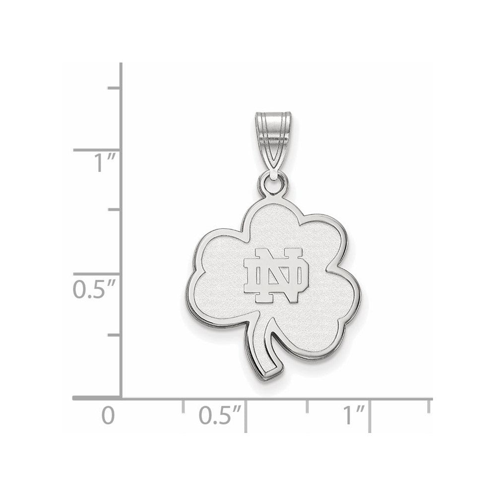 Sterling Silver Rhodium-plated U. of Notre Dame Large Pendant