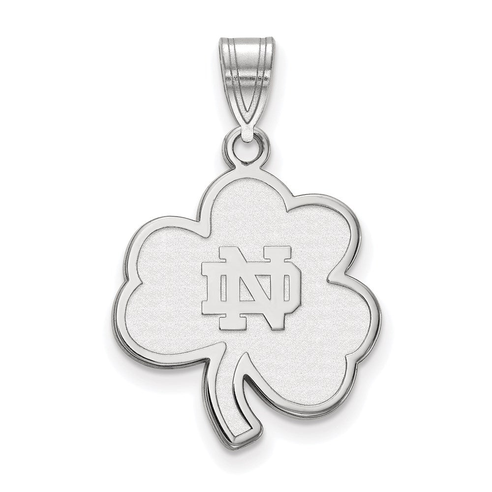 Sterling Silver Rhodium-plated U. of Notre Dame Large Pendant