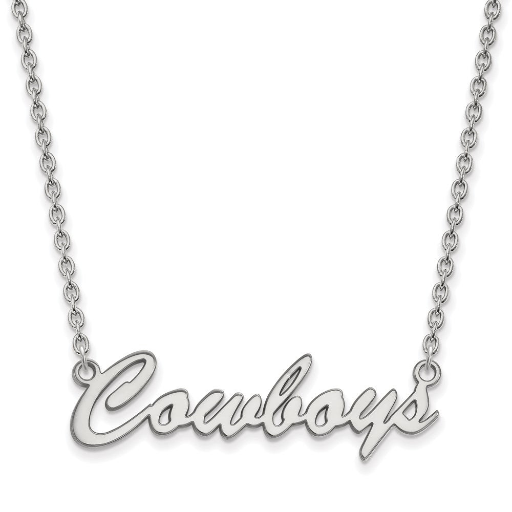 Sterling Silver Rhodium-plated Oklahoma State U. Cowboys Necklace