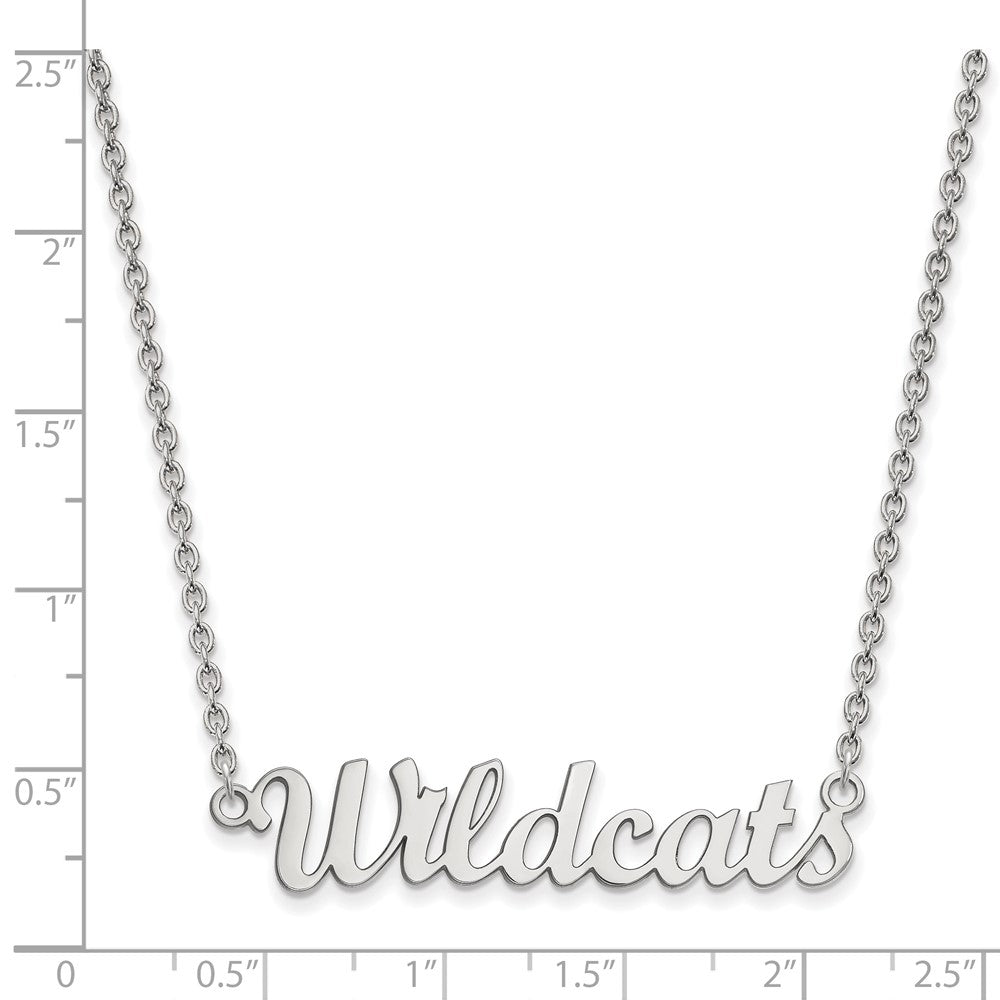 Sterling Silver Rhodium-plated Kansas State U. Wildcats Script Necklace