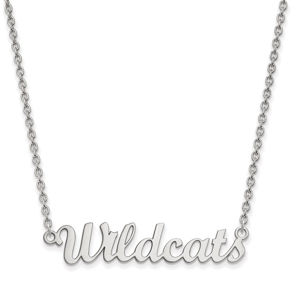 Sterling Silver Rhodium-plated Kansas State U. Wildcats Script Necklace