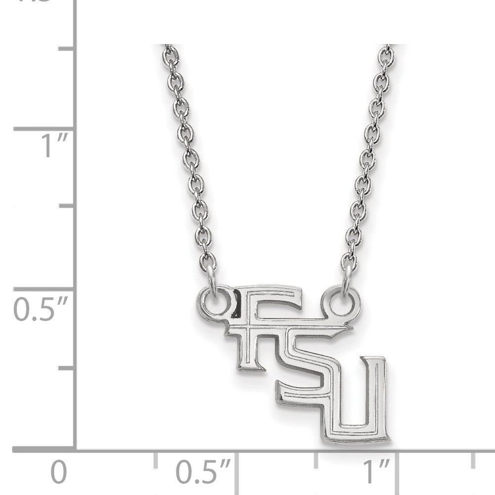 Sterling Silver Rhodium-plated Florida State U. Small Pendant Necklace