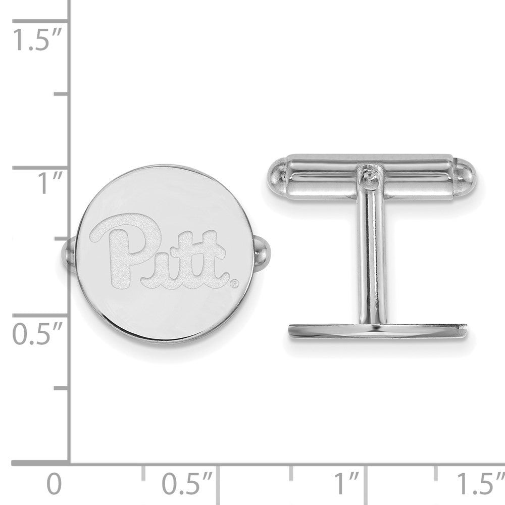 Sterling Silver Rhodium-plated University of Pittsburgh Cuff Links