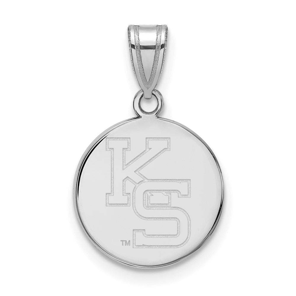 Sterling Silver Rhodium-plated Kansas State University Medium Pendant