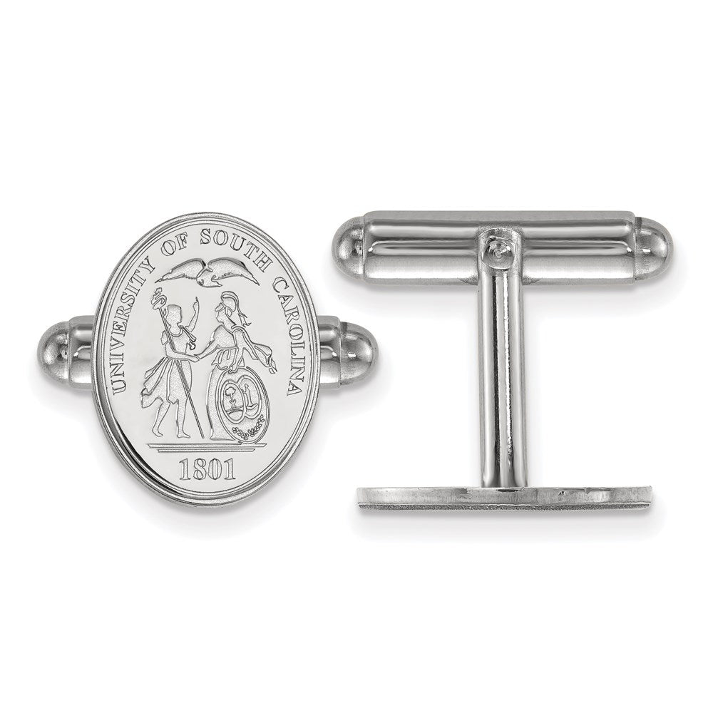 Sterling Silver Rhodium-plated U. of South Carolina Crest Cuff Links
