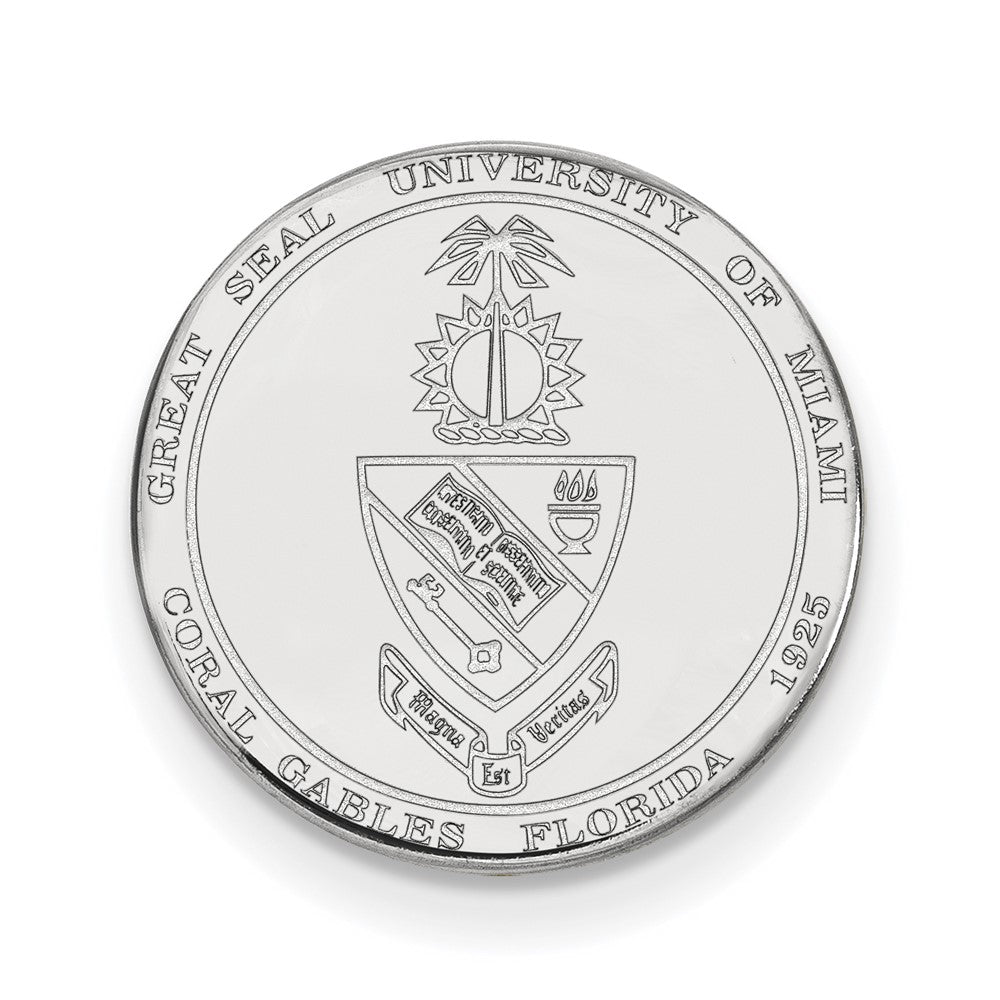 Sterling Silver Rhodium-plated University of Miami Crest Lapel Pin