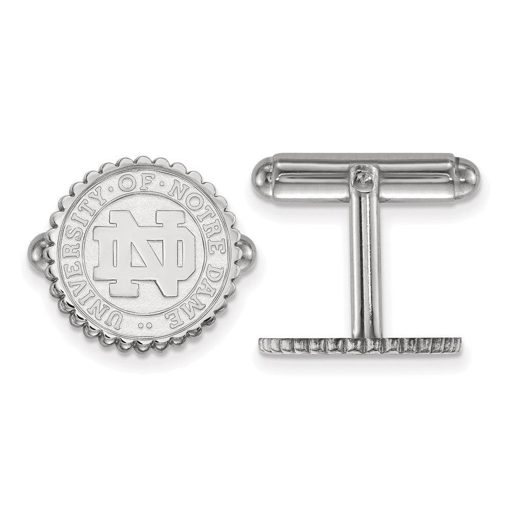 Sterling Silver Rhodium-plated U. of Notre Dame Crest Cuff Links