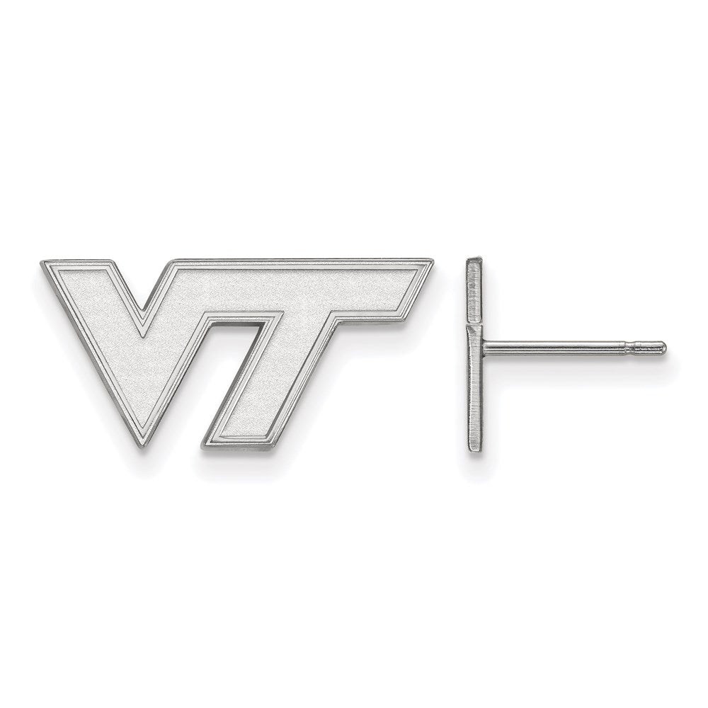 Sterling Silver Rhodium-plated Virginia Tech XS Post Earrings