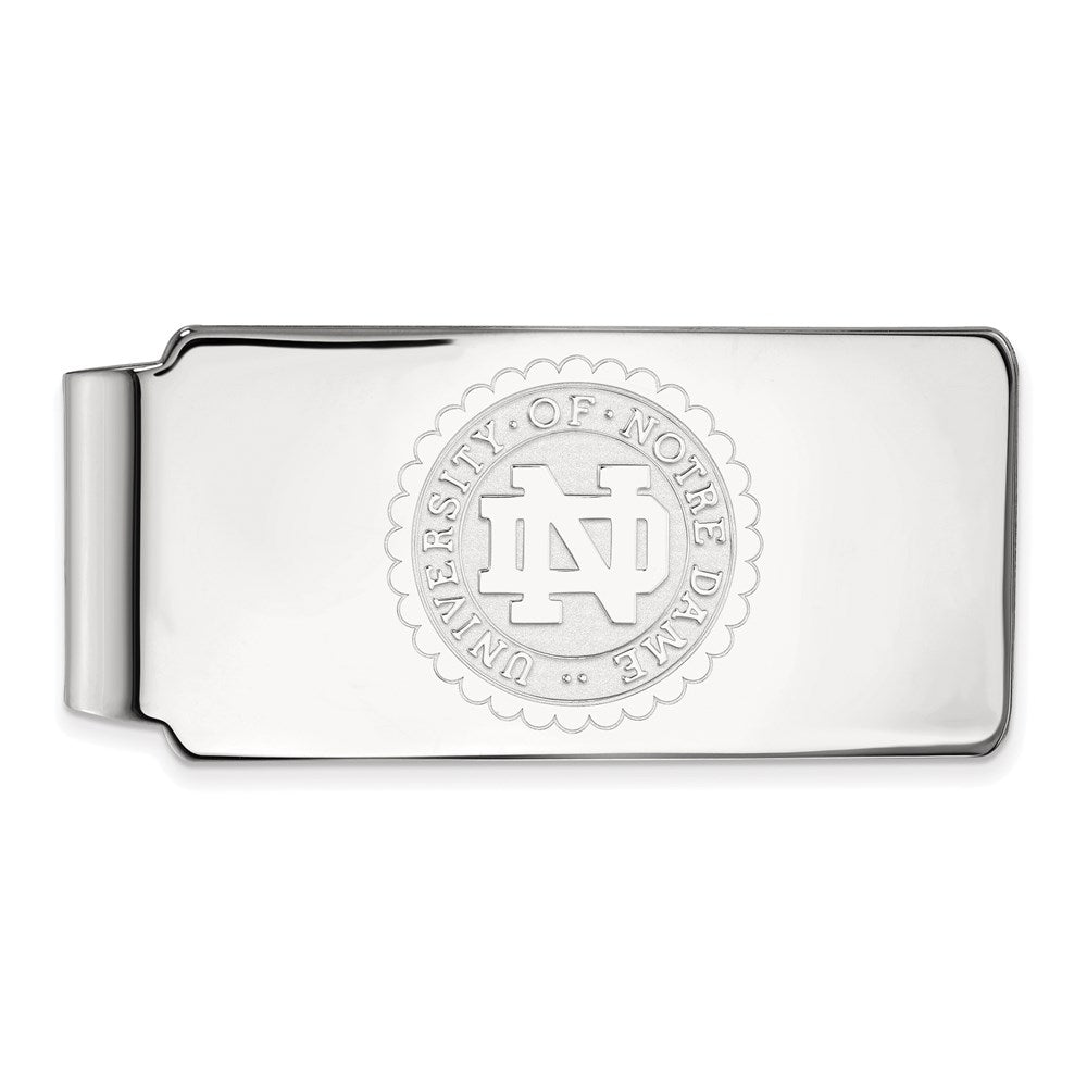 Sterling Silver Rhodium-plated U. of Notre Dame Crest Money Clip