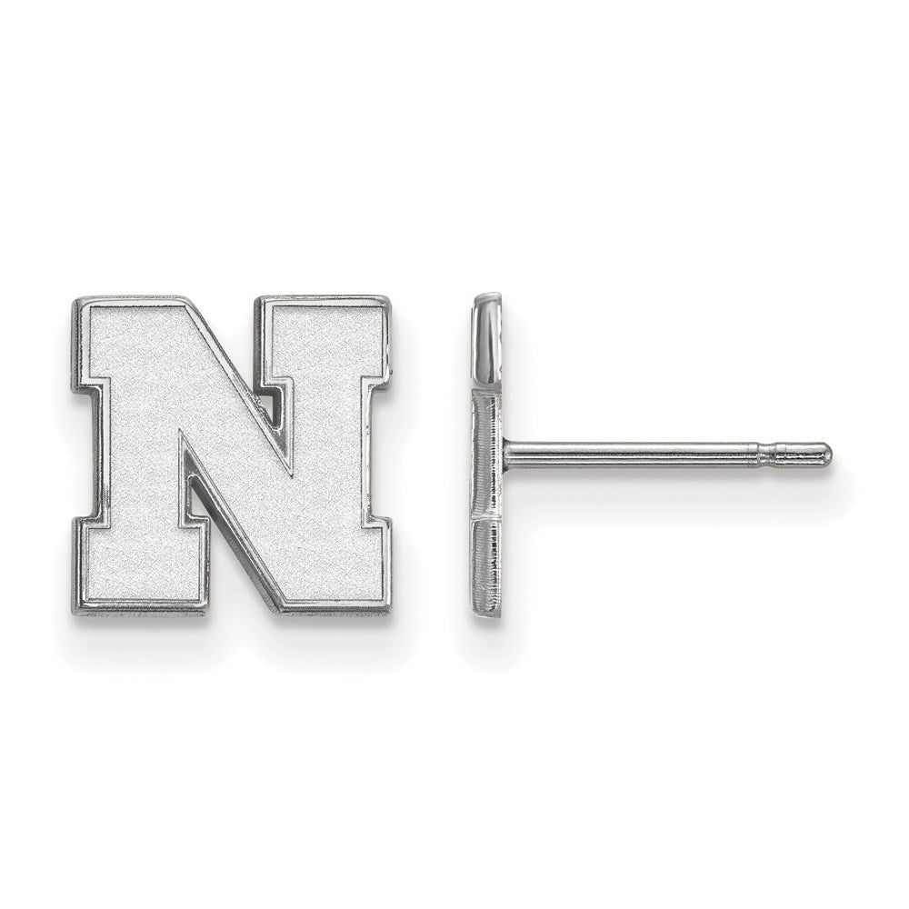 Sterling Silver Rhodium-plated University of Nebraska XS Post Earrings