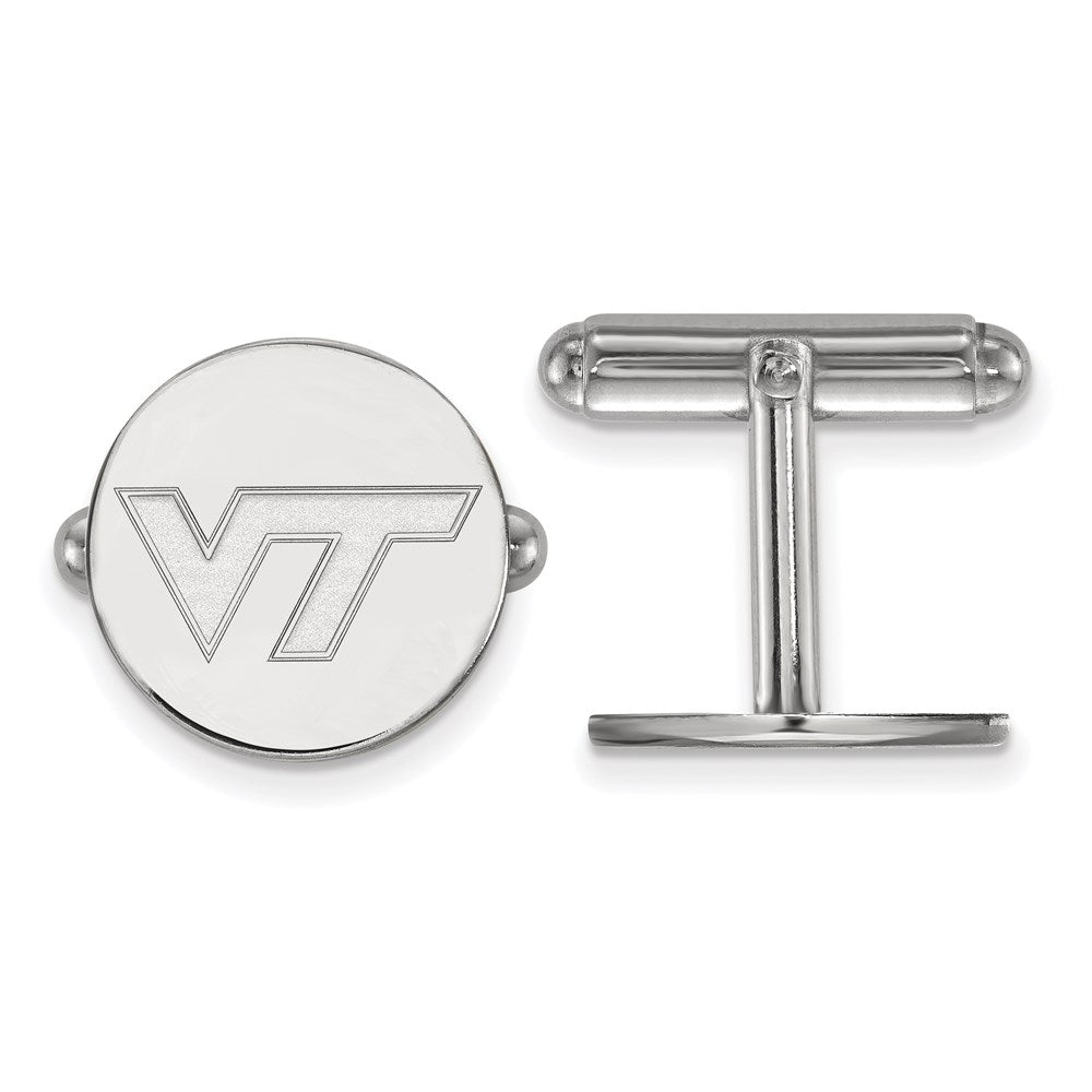 Sterling Silver Rhodium-plated Virginia Tech Cuff Links