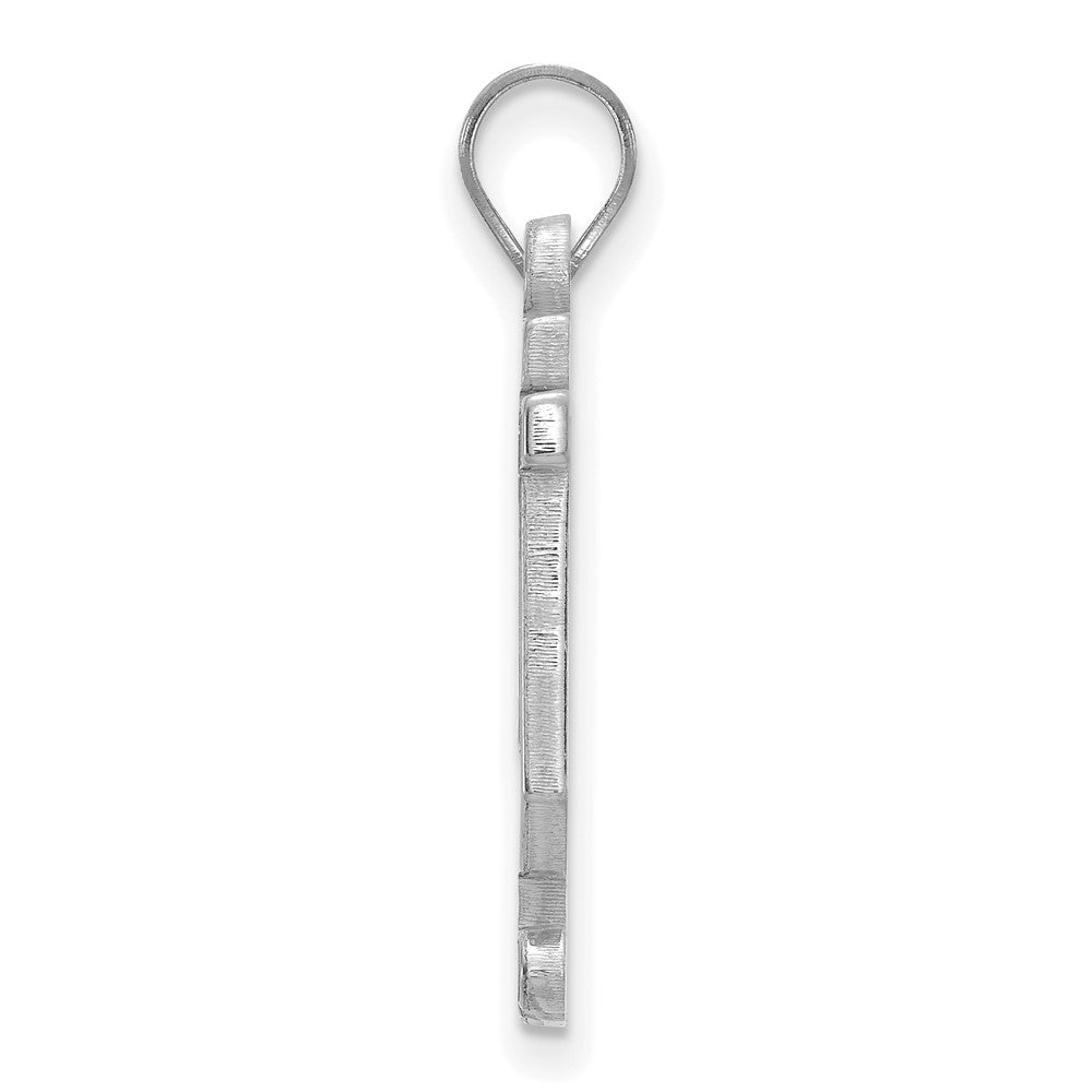 Sterling Silver Rhodium-plated Indiana University Large Enamel Pendant