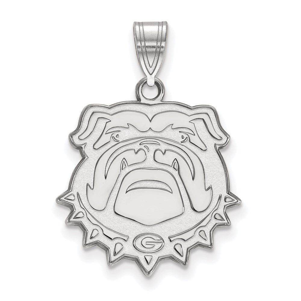 Sterling Silver Rhodium-plated University of Georgia Large Pendant