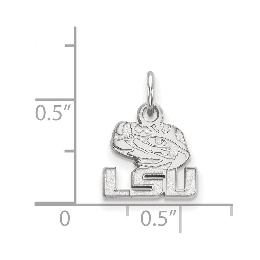 Sterling Silver Rhodium-plated Louisiana State University XS Pendant