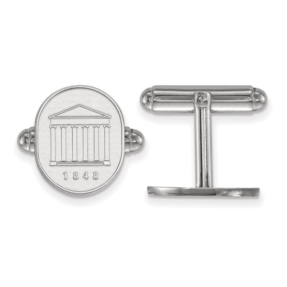 Sterling Silver Rhodium-plated U. of Mississippi Crest Cuff Links