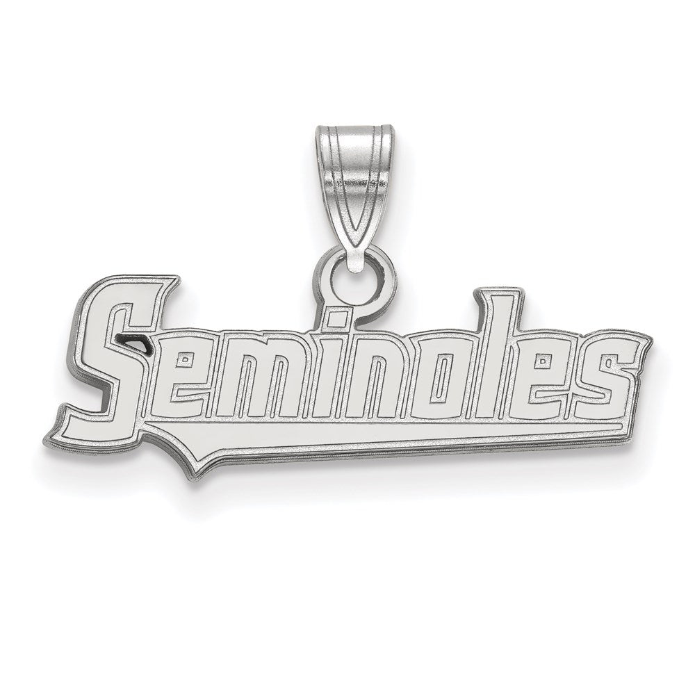 Sterling Silver Rhodium-plated Florida State University Small Pendant