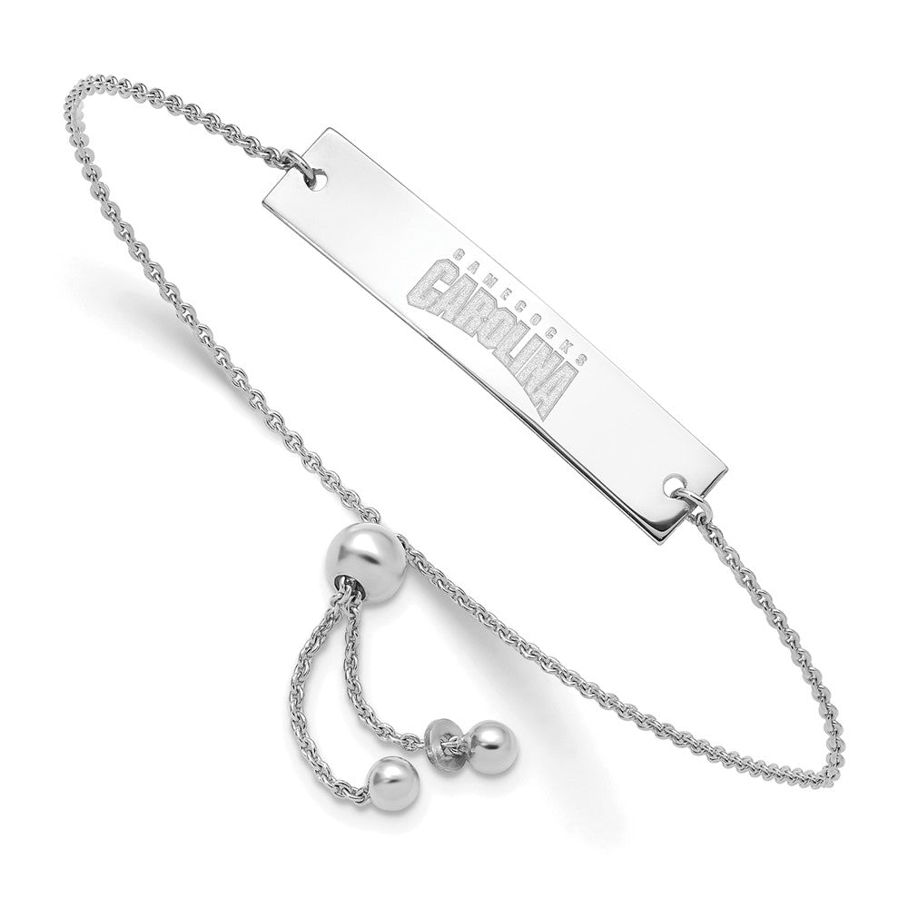 Sterling Silver Rhodium-plated U. of S. Carolina Adjustable Bracelet