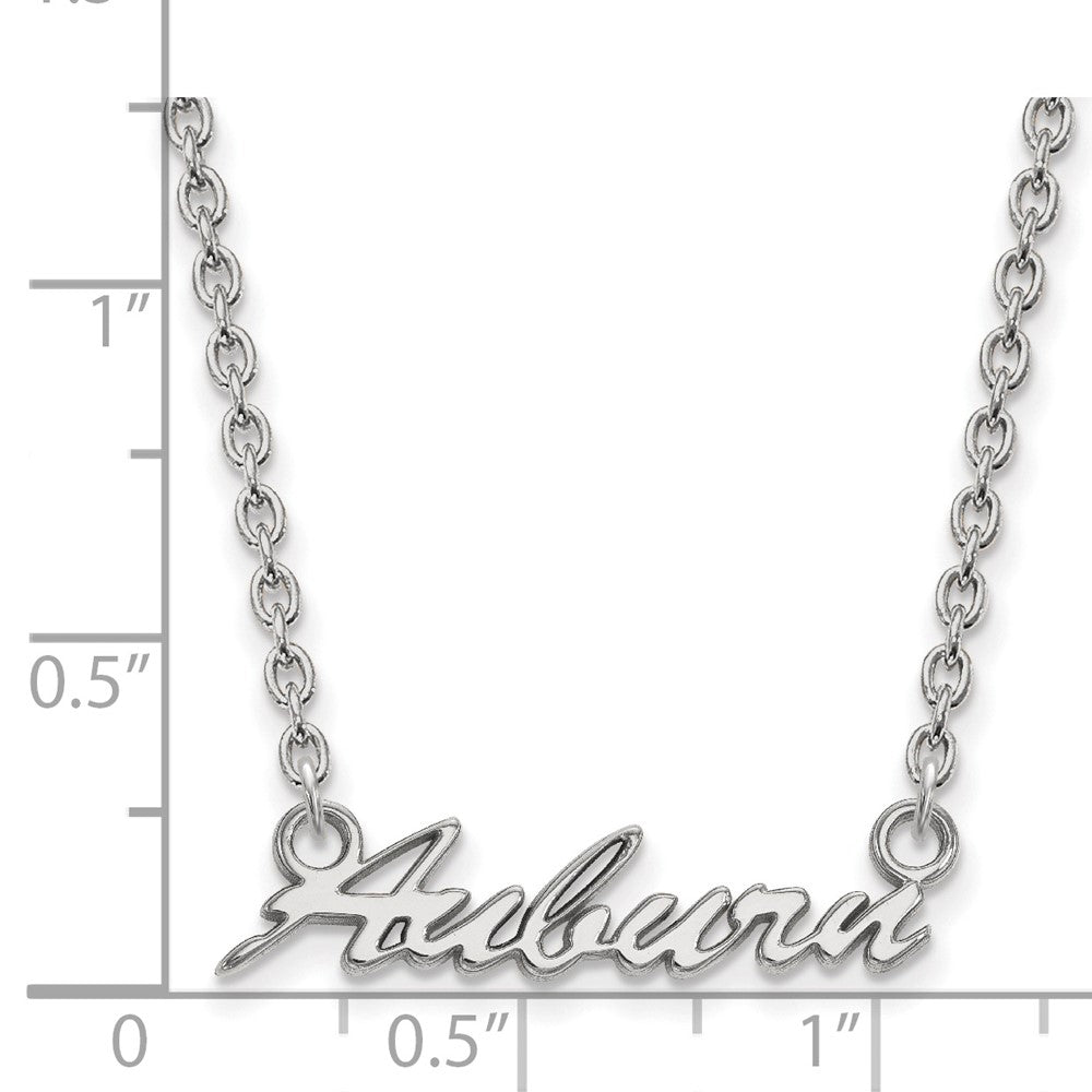 Sterling Silver Rhodium-plated Auburn University Script Necklace
