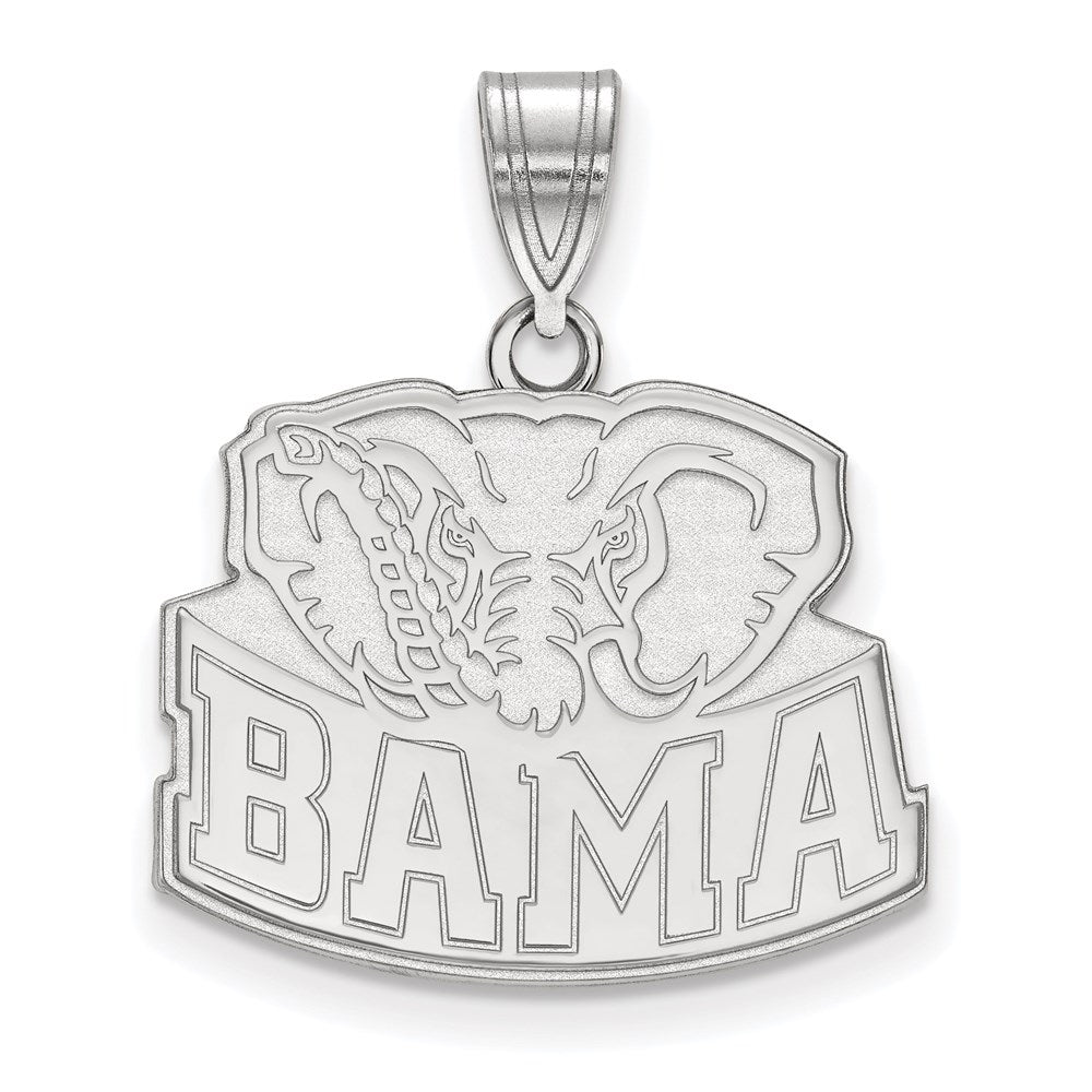 Sterling Silver Rhodium-plated University of Alabama Medium Pendant