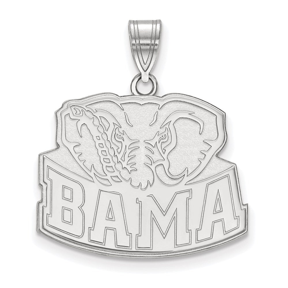 Sterling Silver Rhod-plated University of Alabama Large Pendant