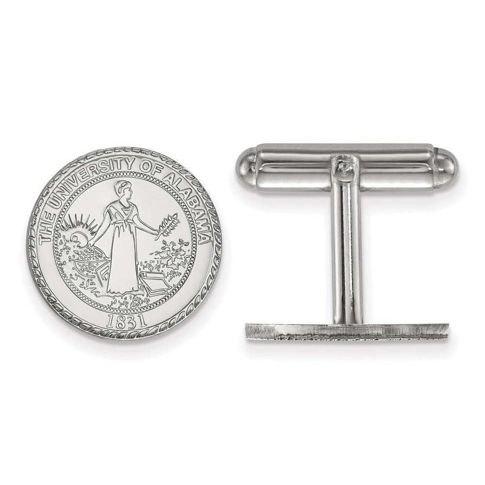 Sterling Silver Rhod-plated University of Alabama Crest Cuff Links