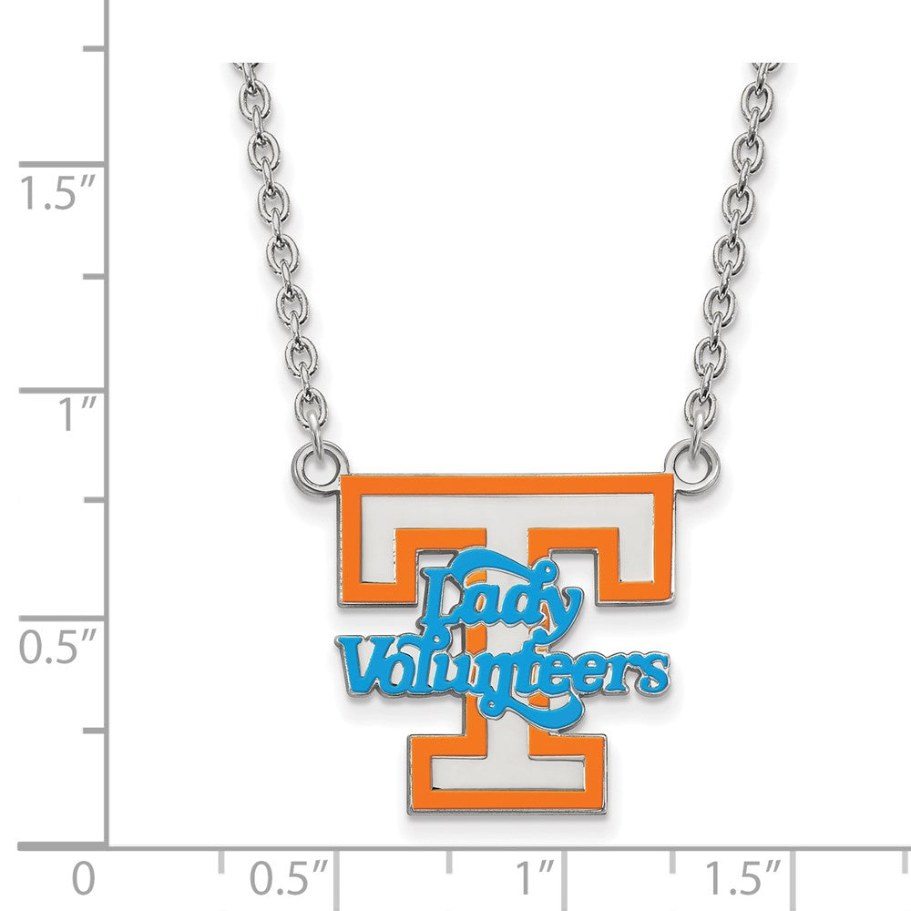 Sterling Silver Rhodium-plated U. of Tennessee Large Enamel Necklace