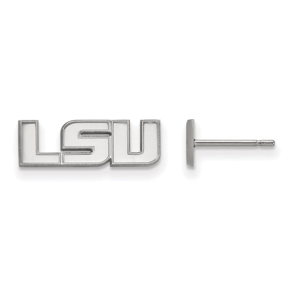 Sterling Silver Rhodium-plated Louisiana State U. XS Post Earrings