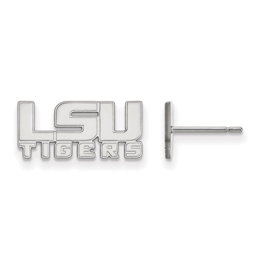 Sterling Silver Rhodium-plated Louisiana State U. XS Post Earrings