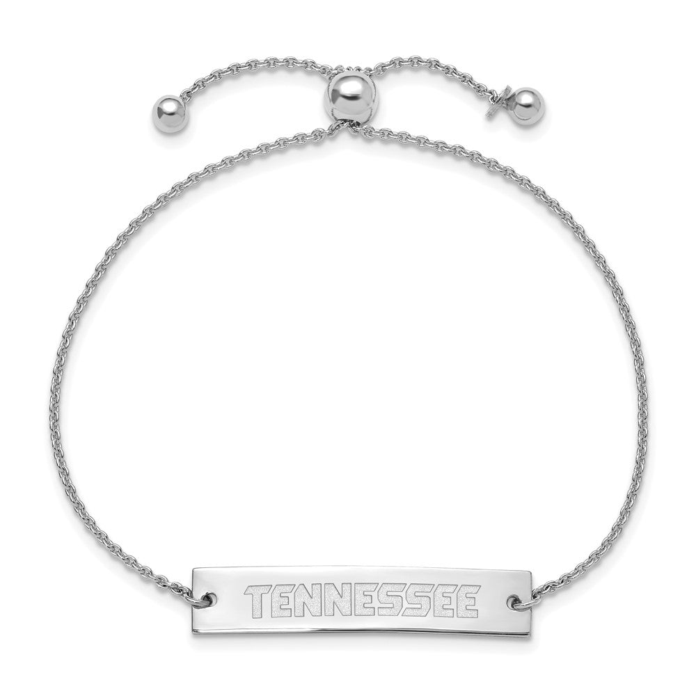 Sterling Silver Rhodium-plated U. of Tennessee Adjustable Bracelet