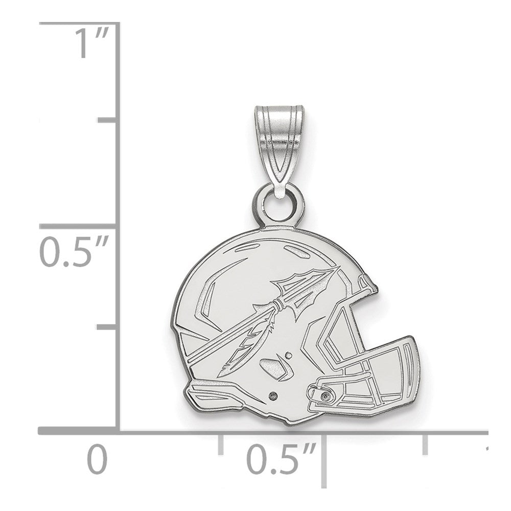 Sterling Silver Rhodium-plated Florida State U. Medium Helmet Pendant