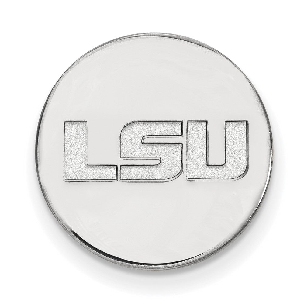 Sterling Silver Rhodium-plated Louisiana State University Lapel Pin