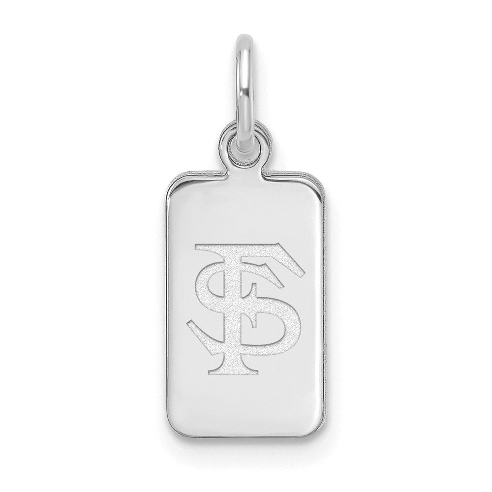 Sterling Silver Rhod-pl Florida State University Tag Pendant