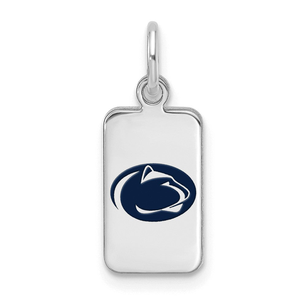Sterling Silver Rhod-pl Penn State Univ Enamel Tag Pendant