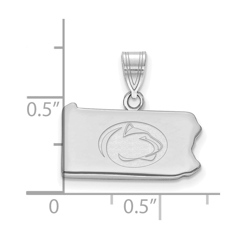 Sterling Silver Rhod-pl Penn State Univ State Pendant