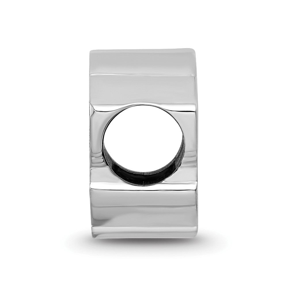 Sterling Silver Rhodium-plated Kansas State U. Wildcat Enamel Bead