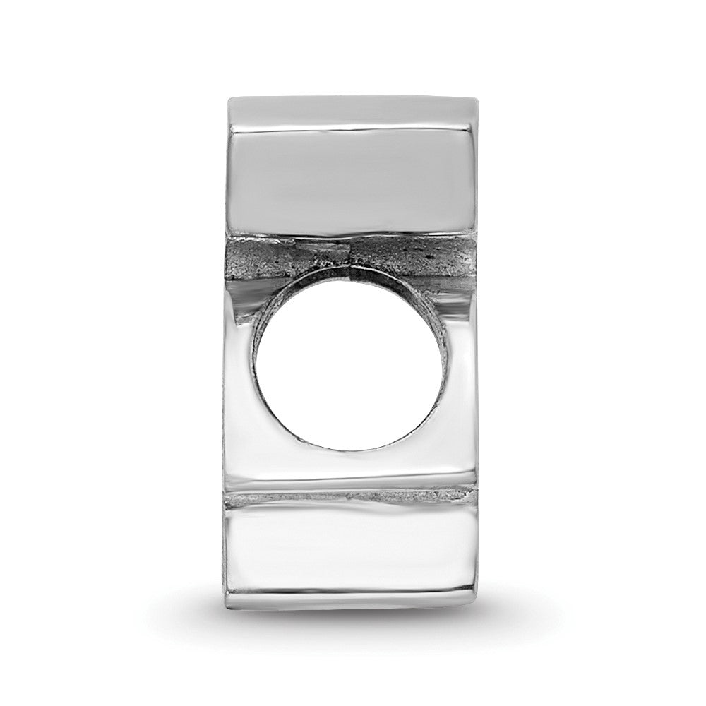 Sterling Silver Rhodium-plated Michigan State U. Spartan Enamel Bead