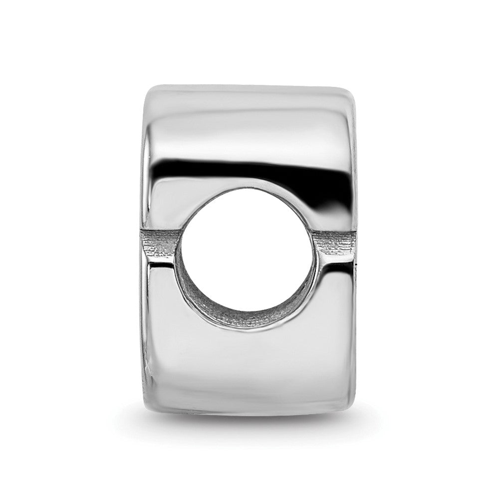 Sterling Silver Rhodium-plated North Carolina State U. Enamel Bead