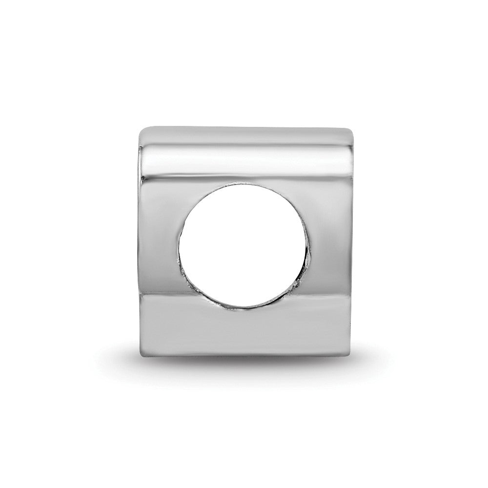 Sterling Silver Rhodium-plated Purdue Univ. Enamel Bead