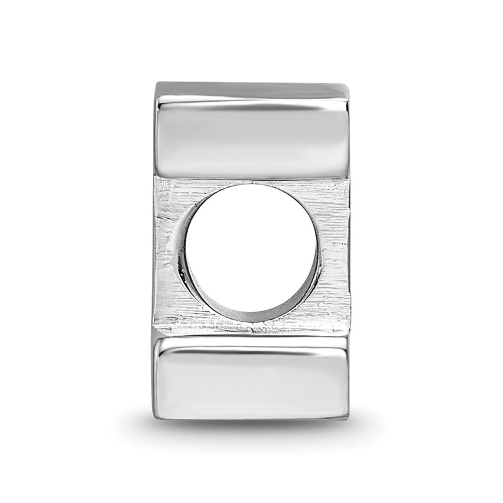 Sterling Silver Rhodium-plated University of Illinois Enamel Logo Bead