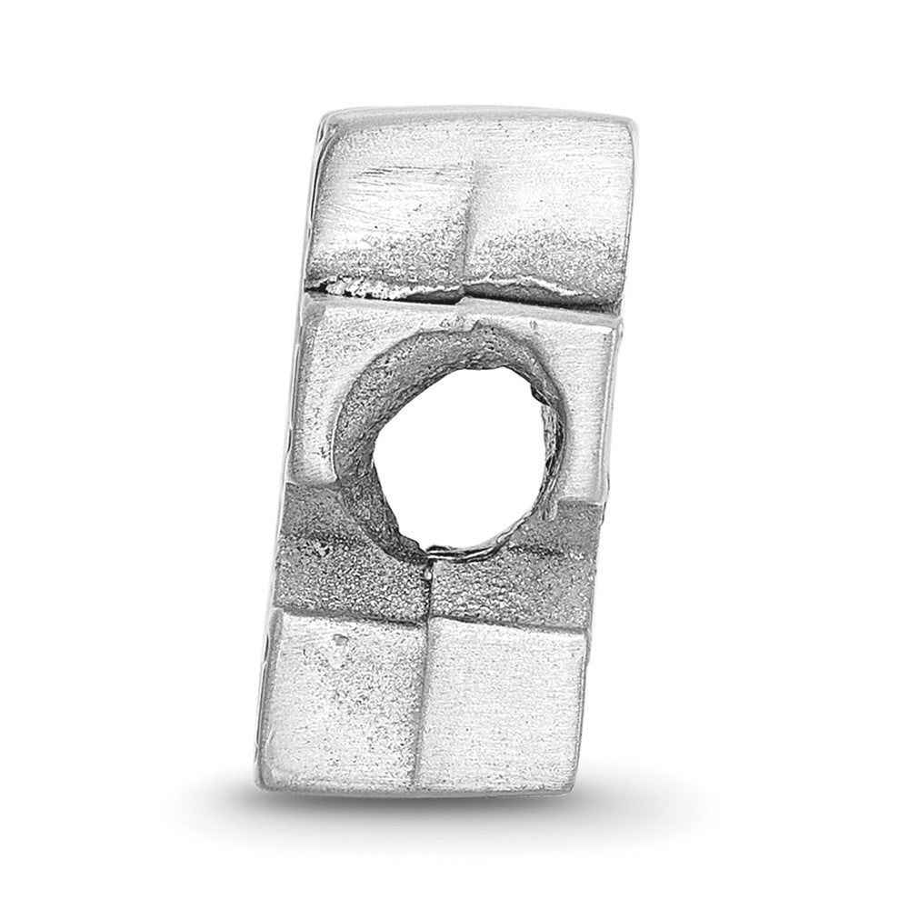 Sterling Silver Rhodium-plated U. of Kentucky U-K Enamel Logo Bead