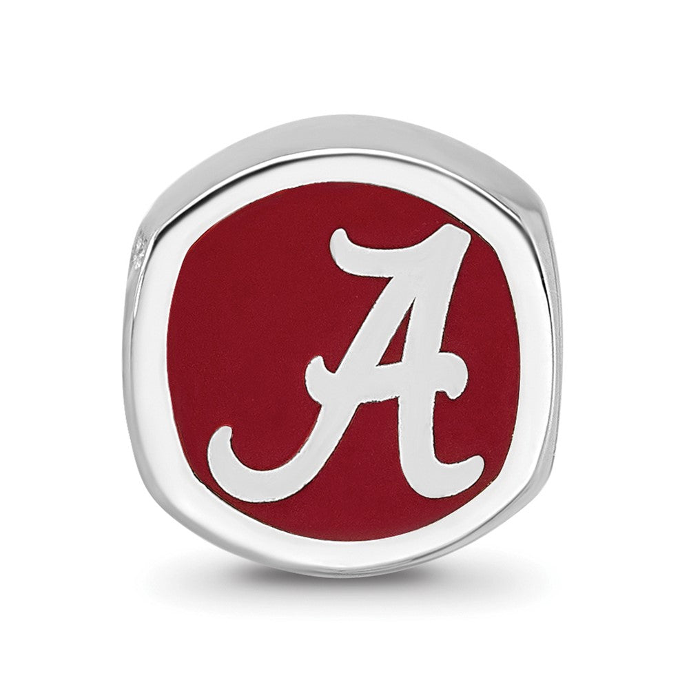 Sterling Silver Rhod-plated University of Alabama Enamel Bead