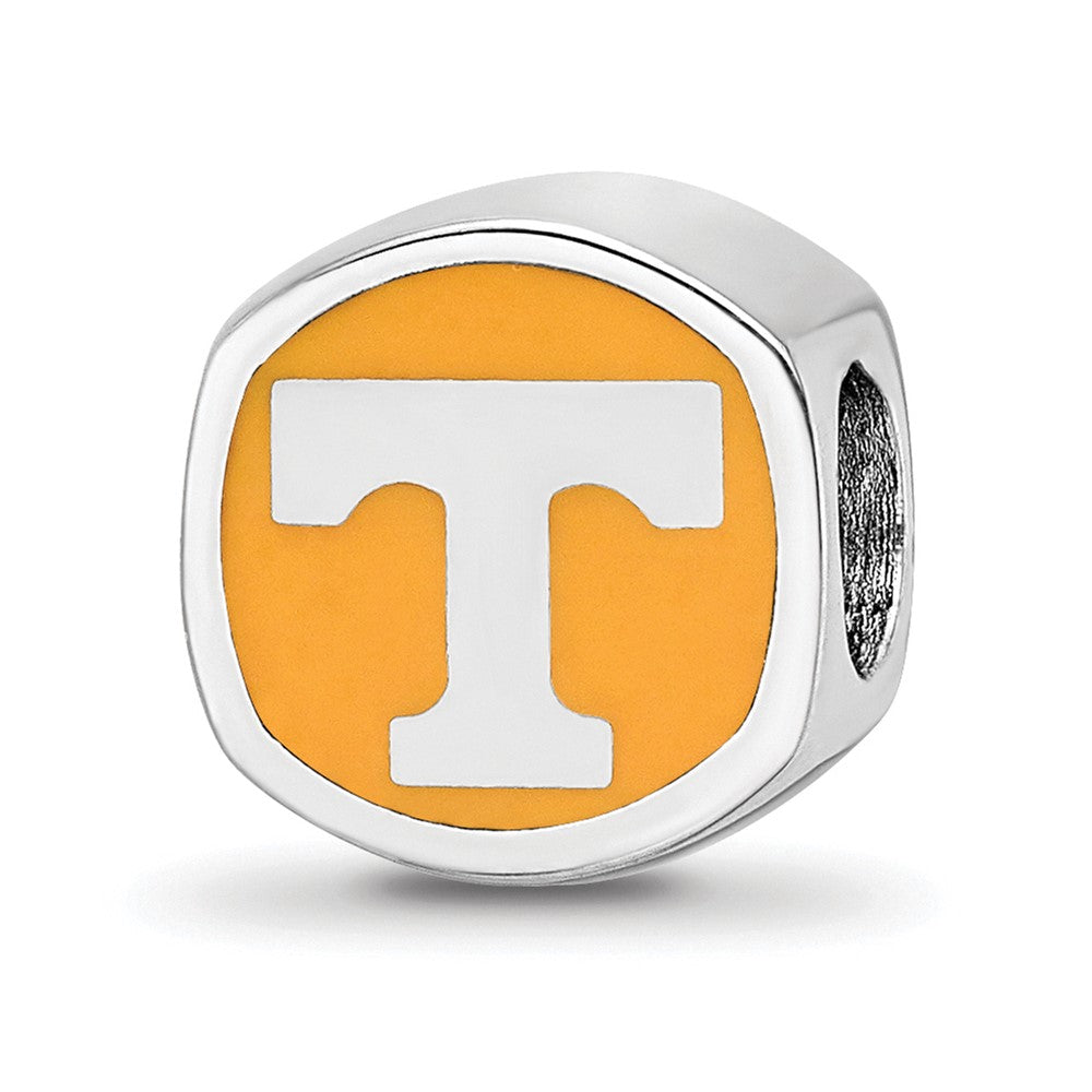 Sterling Silver Rhodium-plated U. of Tennessee Enameled Bead