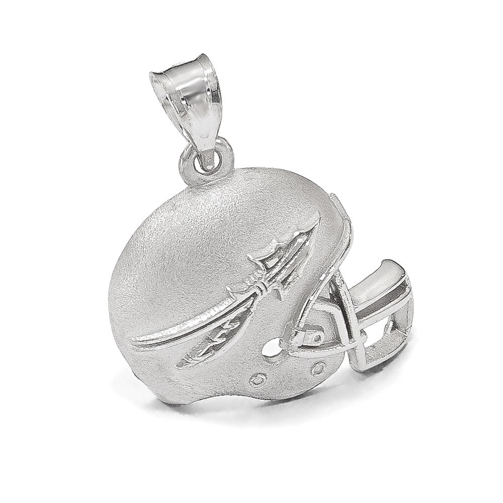 Sterling Silver Rhodium-plated Florida State U. Football Helmet Pendant