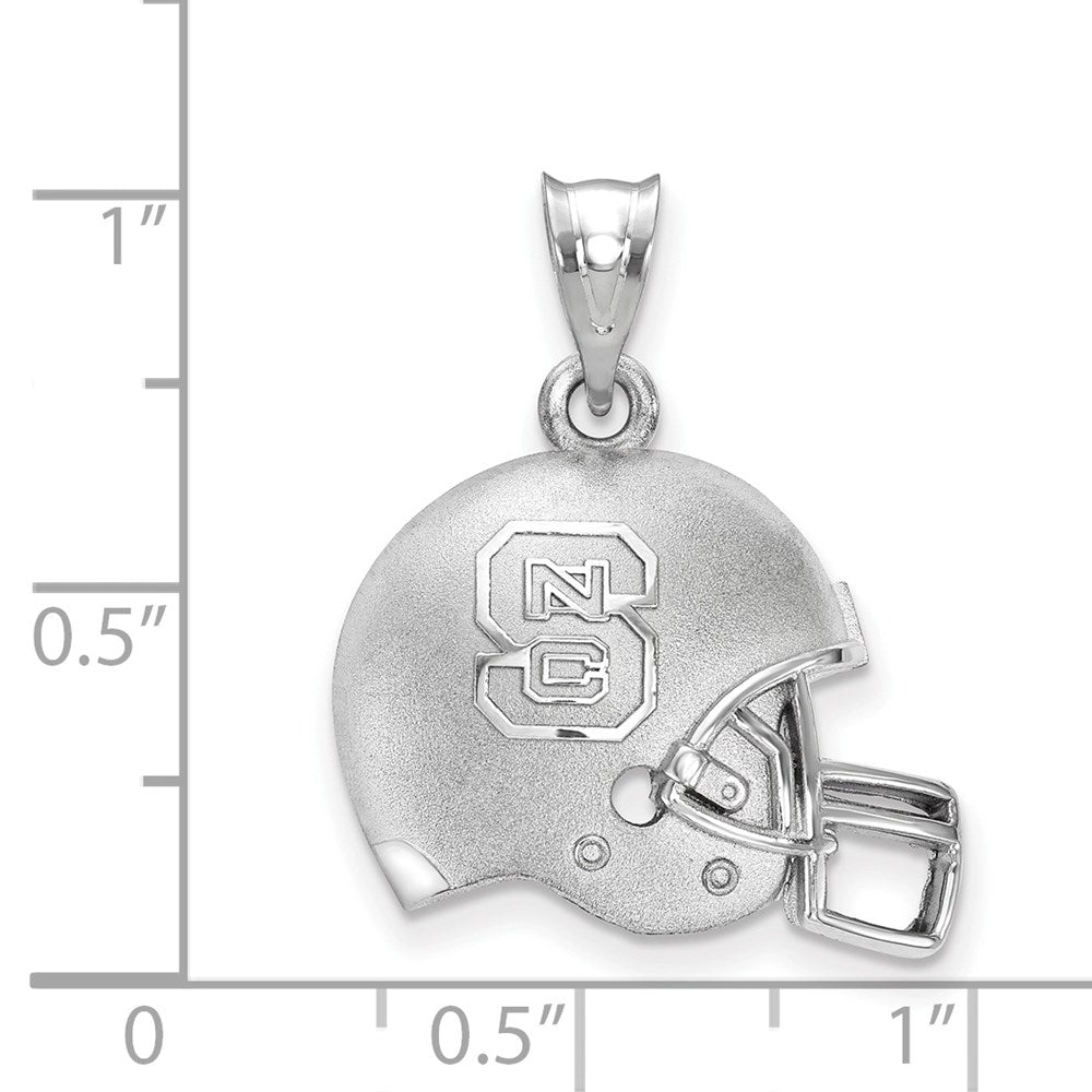Sterling Silver Rhodium-plated North Carolina State U. Helmet Pendant