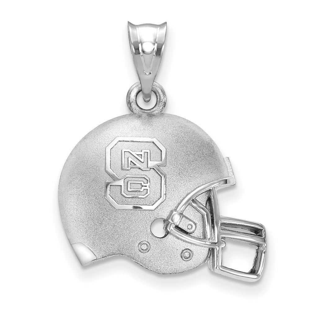 Sterling Silver Rhodium-plated North Carolina State U. Helmet Pendant