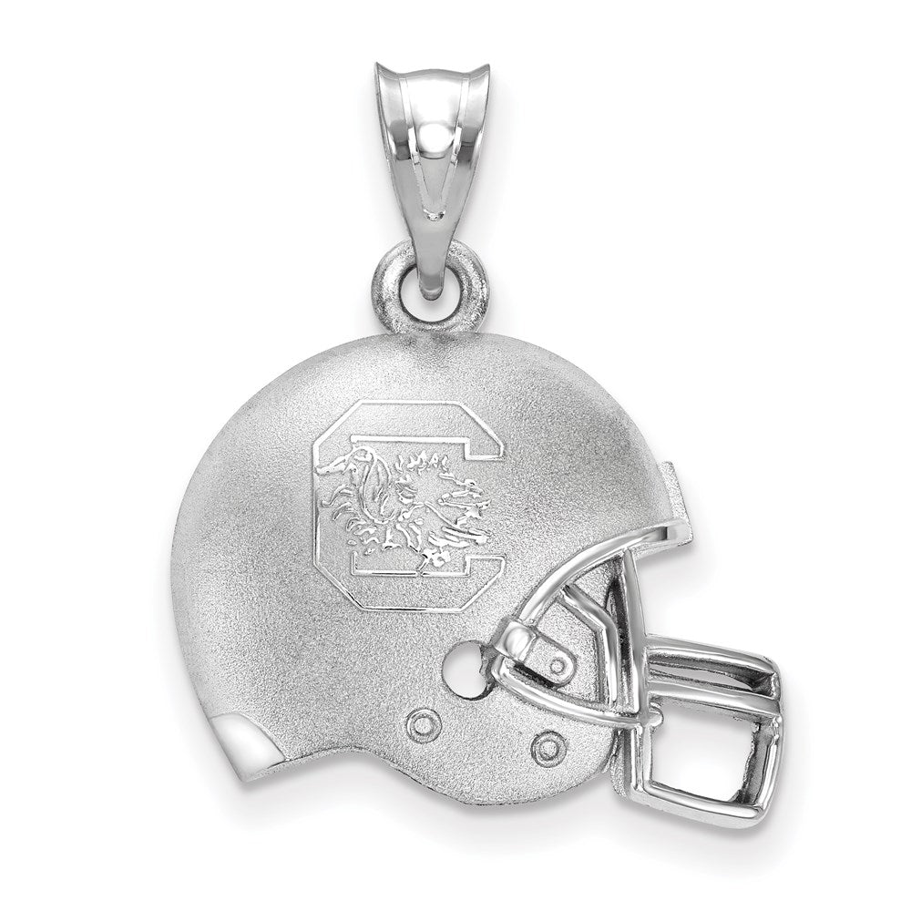 Sterling Silver Rhodium-plated U. of S. Carolina Football Helmet Pendant